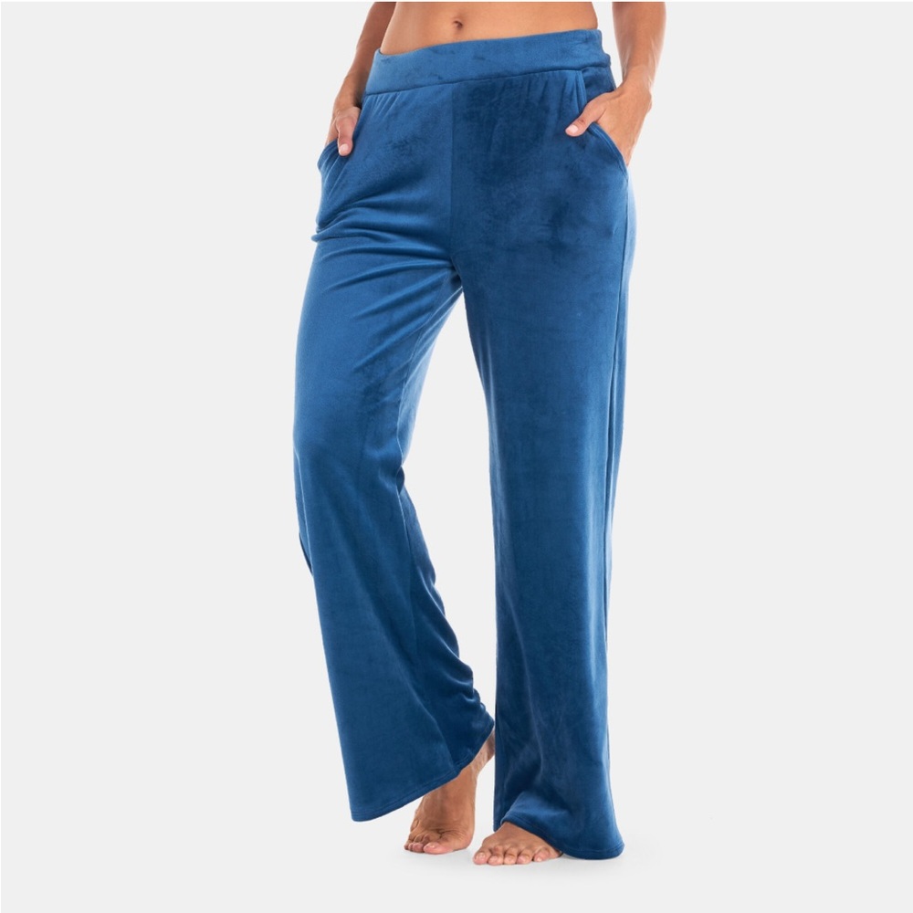 NEW Beyond Yoga Night In High Waisted Wide Leg Pants Celestial Blue Size L